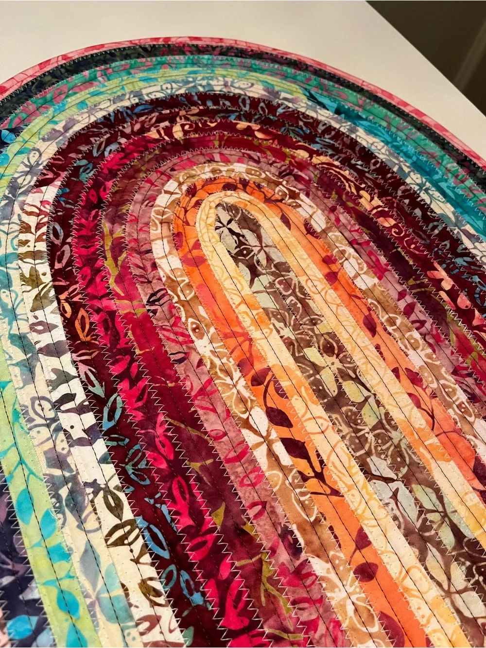 Hand Crafted Handmade Oval Multi-Color Braided Table Runner/Rug